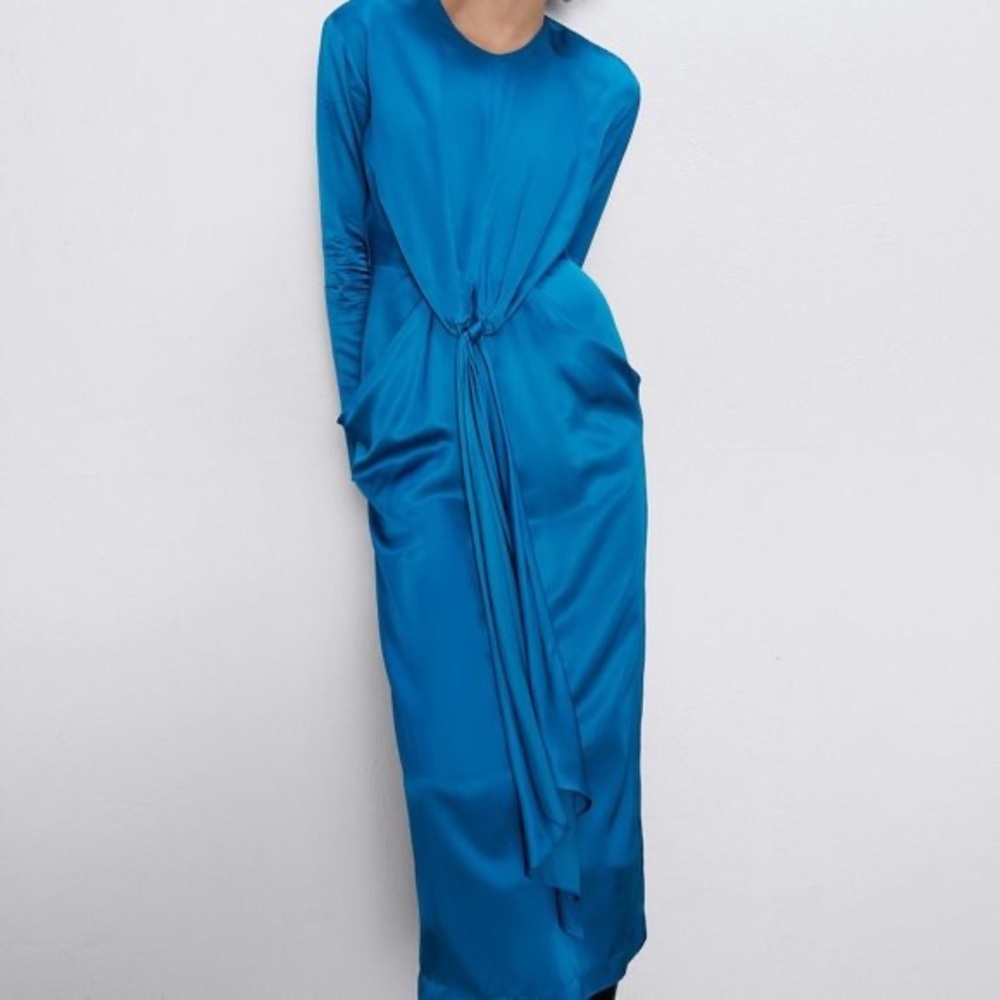 ZARA satin tied dress